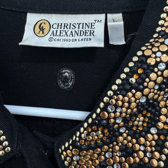 Christine Alexander Black Jacket with Gold and Silver Embellishments - Picture 3 of 5